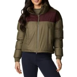 COLUMBIA PIKE LAKE CROPPED JACKET W STONE GREEN/MALBEC/OLIVE GREEN 22