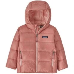 PATAGONIA BABY HI-LOFT DOWN SWEATER HOODY SUNFADE PINK 23